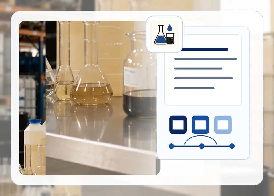Industrial chemical specifications and packaging