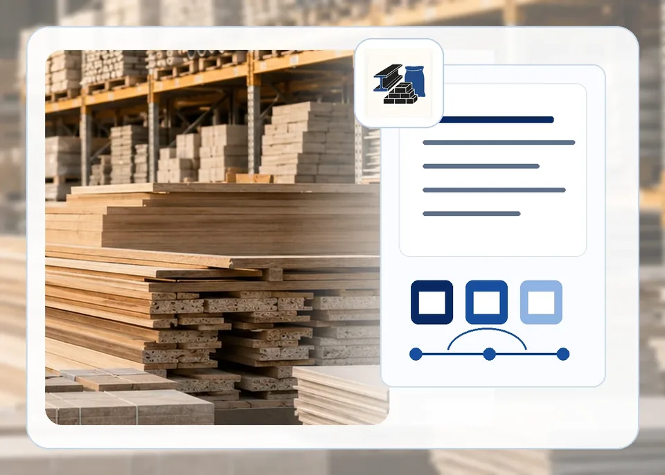 Construction-material specifications and supply planning